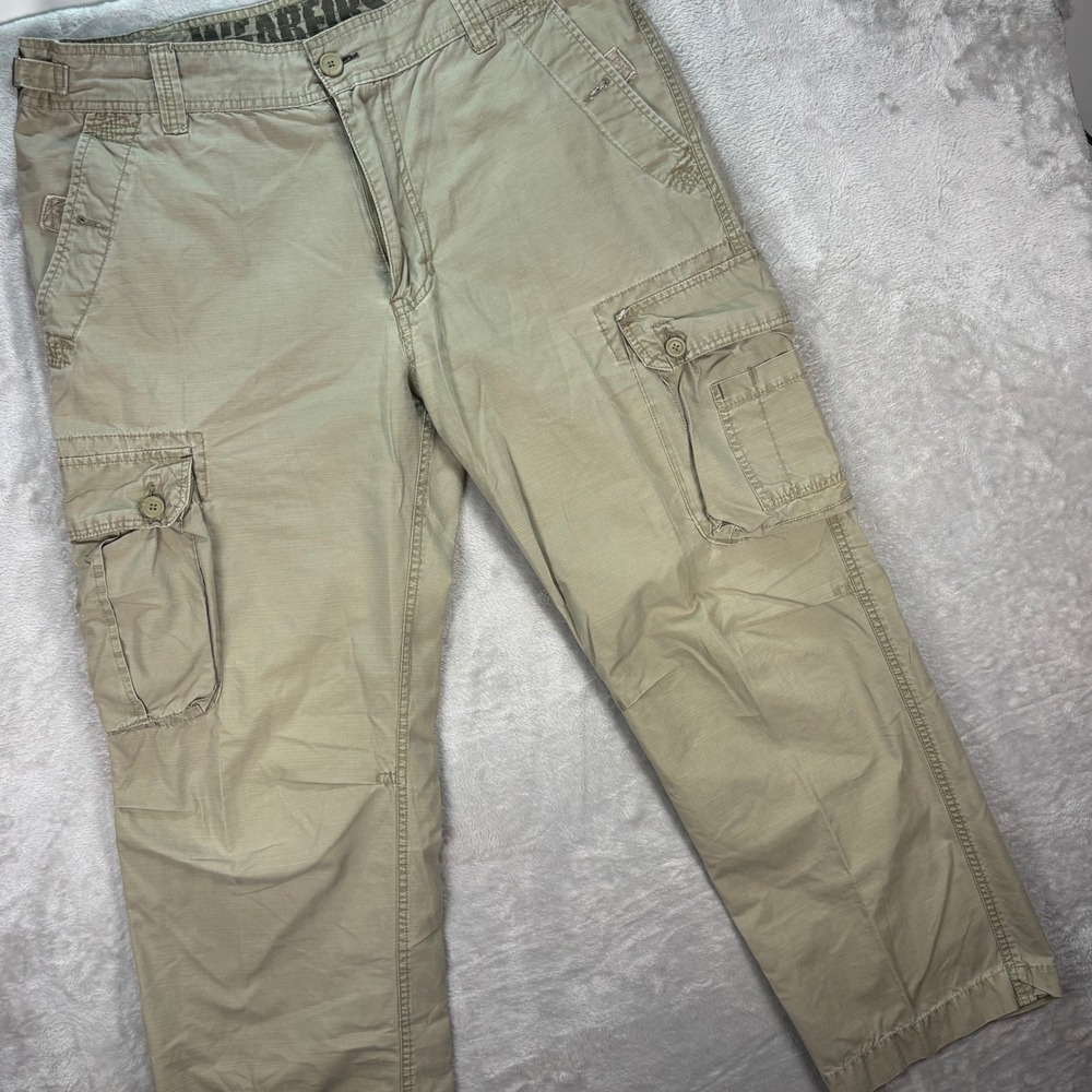 Wearfirst Men's Cargo Pants Khaki Utility‎ Multi-Pocket Cotton Sz 38x30 Casual